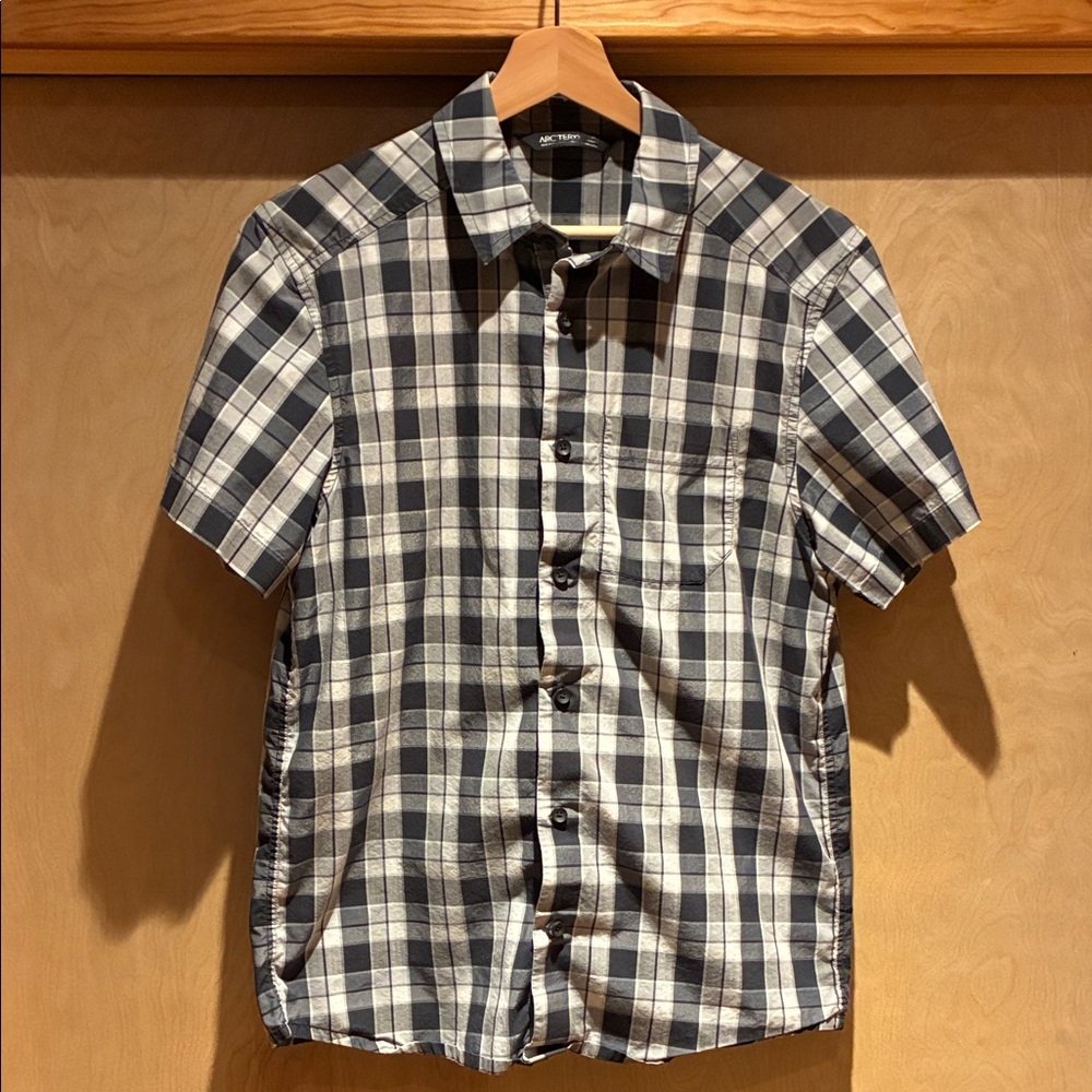 Men's Arcteryx Black and White Plaid Shirt